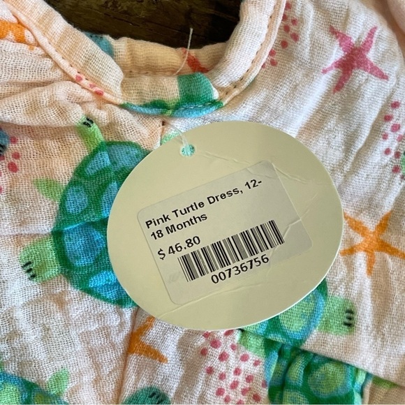 Mudpie Dress Muslin Gauzy Cotton Summer Spring Turtles Beach Vacation Hawaii New - Picture 7 of 10